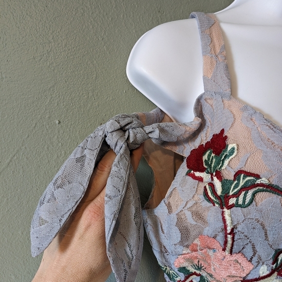 Hope & Ivy Embroidered Lace Midi Dress Size 4 NWT - Picture 4 of 11